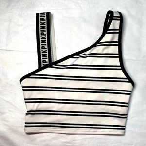 Pink crop swim swear